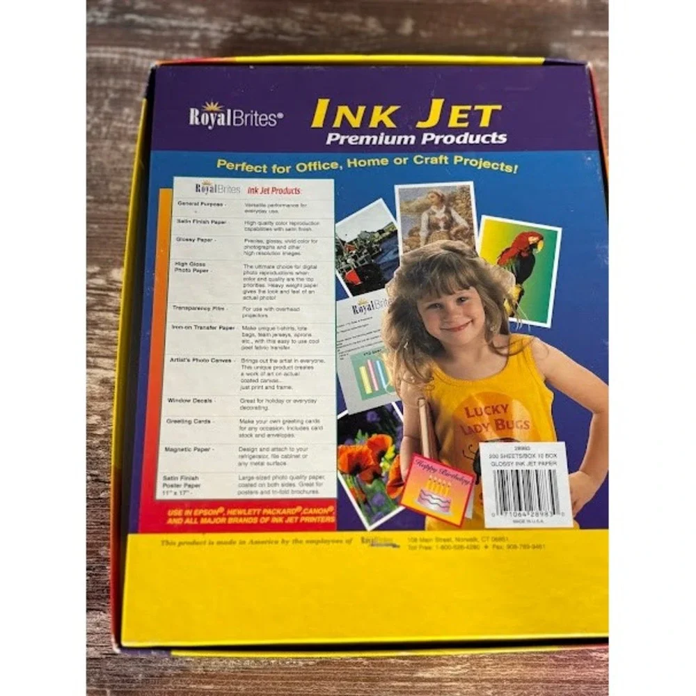 Royal Brites Ink Jet Glossy Paper 200 Sheets 8.5 x 11 New Heavier Weight‎